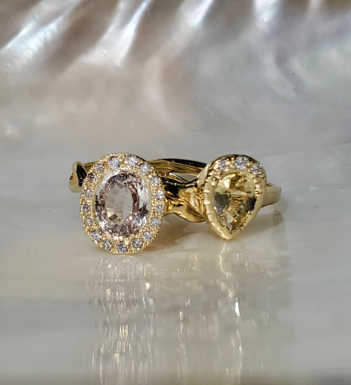 Guardian Pear Yellow Sapphire Ring