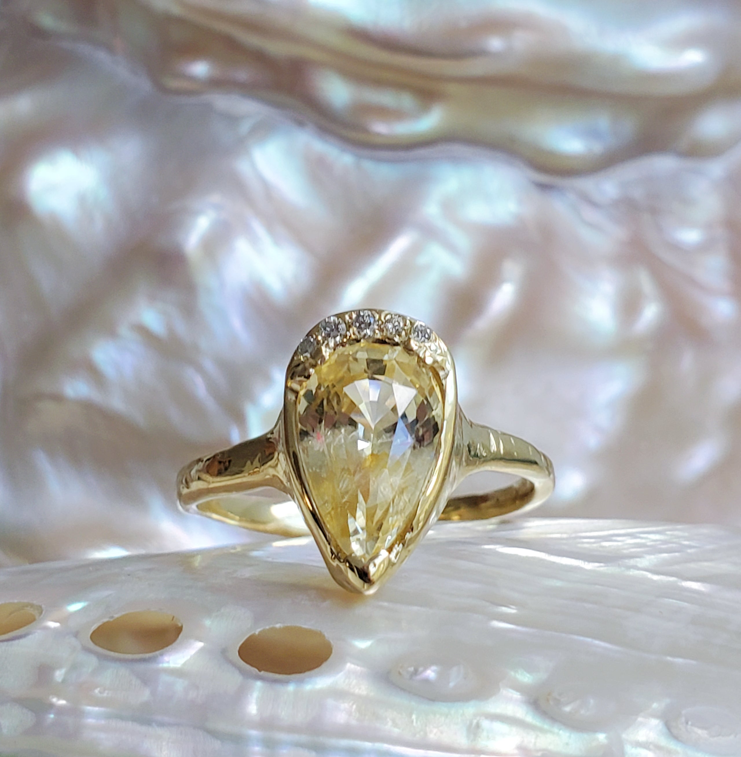 Pear shaped deals yellow sapphire ring