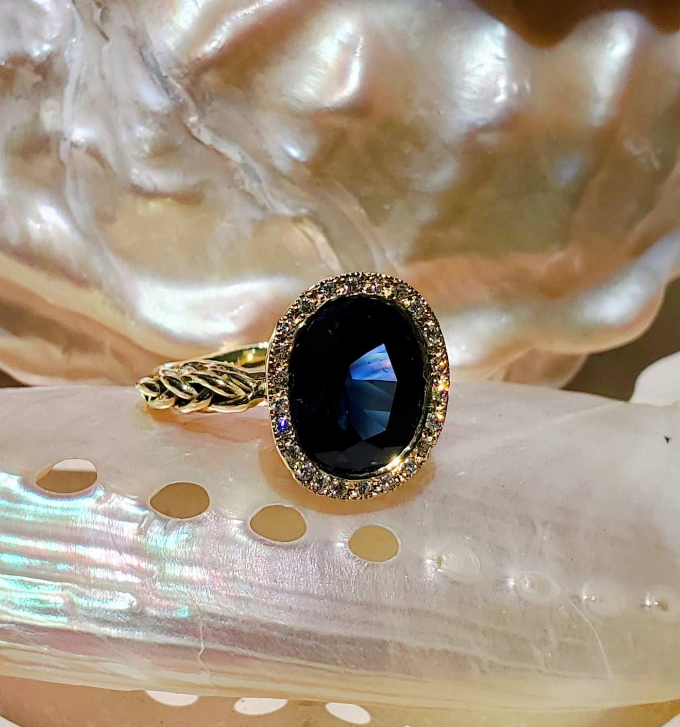 Majestic Deep Blue Sapphire Ring