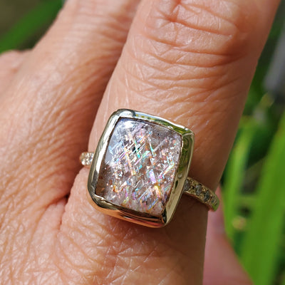 Guardian Shield Rainbow Lattice Ring
