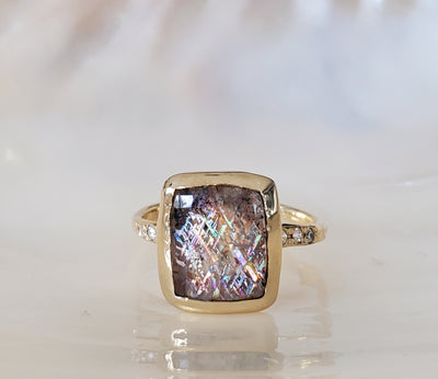 Guardian Shield Rainbow Lattice Ring