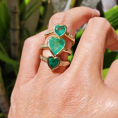 Pre - Order Emerald Love Heart Ring