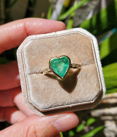 Pre - Order Emerald Love Heart Ring