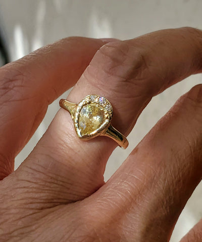 Guardian Pear Yellow Sapphire Ring