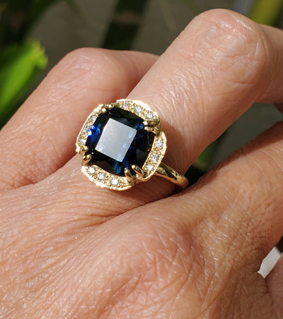 Royal Dark Blue Sapphire Ring