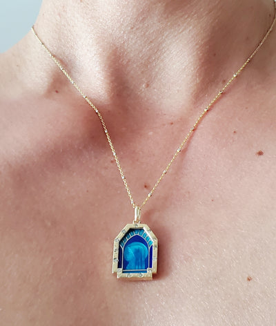 Mary of the Heart Blue Necklace