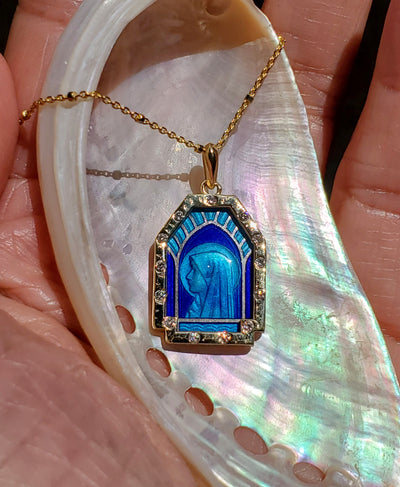 Mary of the Heart Blue Necklace