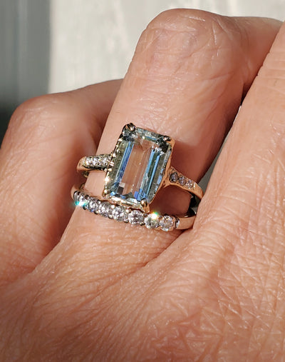 Guardian Pillar Aquamarine Ring