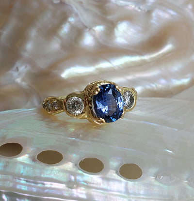 Majestic Cornflower Blue Sapphire Ring