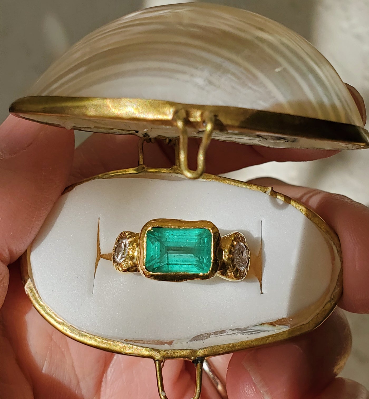 22k Enchanted Emerald Supreme Ring