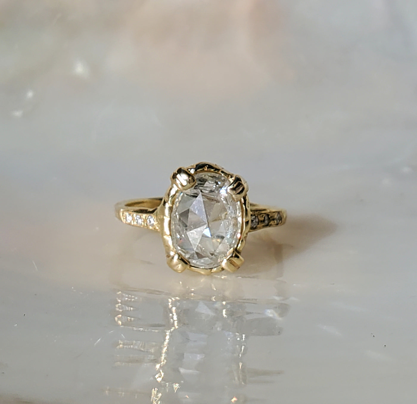 Enchanted Oval Icy Rustic Diamond Ring