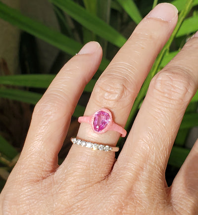 Royal Pink Shield Sapphire Ring - PRE ORDER