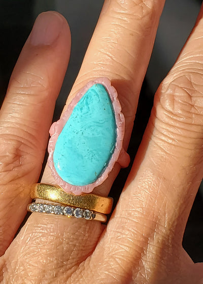 Guardian Turquoise Shield Ring - Pre Order
