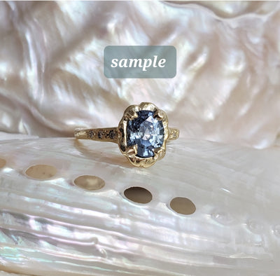 Enchanted Green Blue Sapphire Ring - PRE ORDER