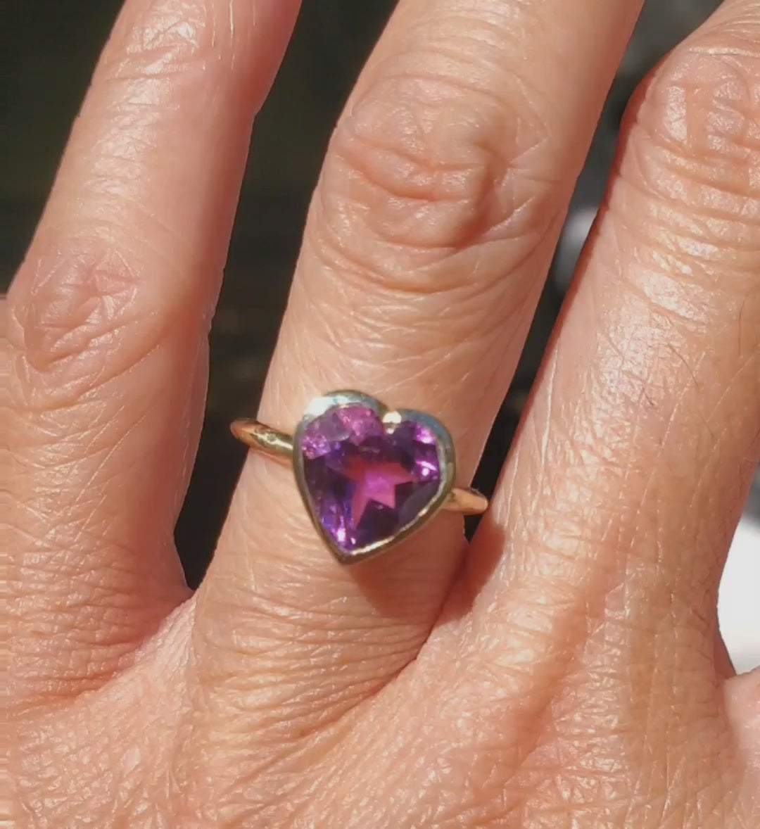 Amethyst Love Heart Ring - Limited Edition