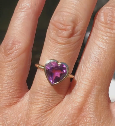Amethyst Love Heart Ring - Limited Edition