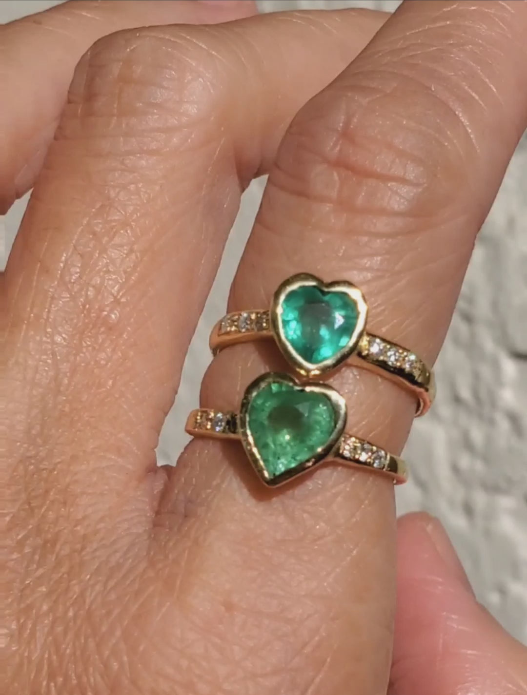Emerald Love Heart Ring II