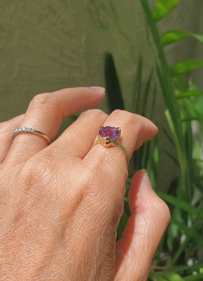 Amethyst Love Heart Ring - Limited Edition