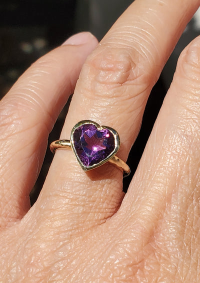 Amethyst Love Heart Ring - Limited Edition