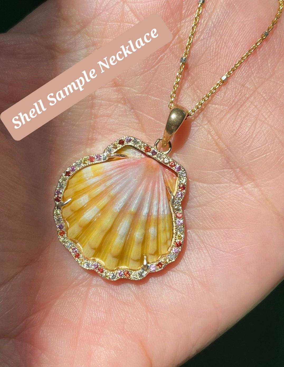 Pre - Order Enchanted Rainbow Sunrise Shell Necklace * Large