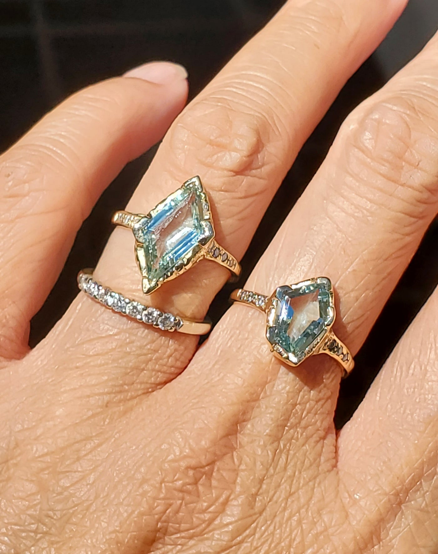 Guardian Shield Aquamarine Ring