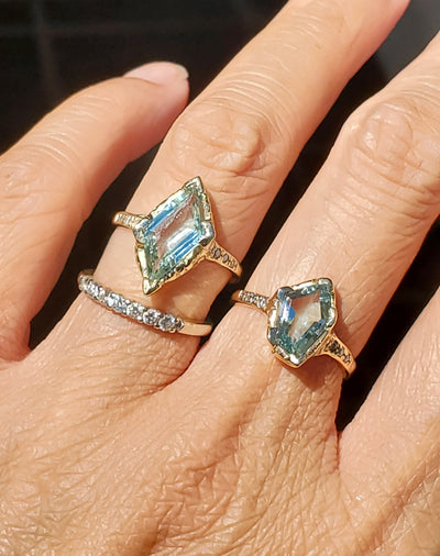 Guardian Shield Aquamarine Ring