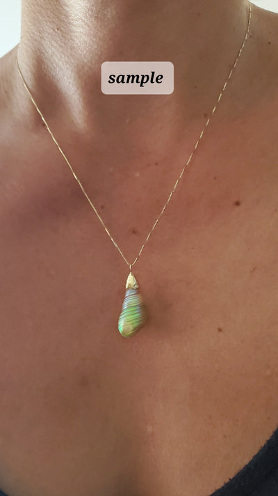 Enchanted Sea Green Kelp Shell Necklace * Small II