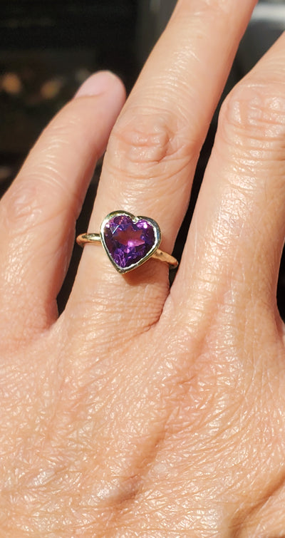 Amethyst Love Heart Ring - Limited Edition