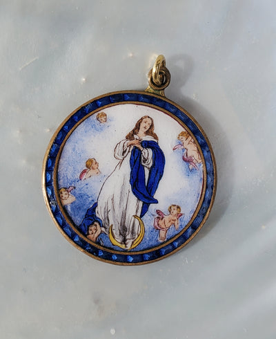 Assumption of Mary French Porcelain Necklace * Pre Order