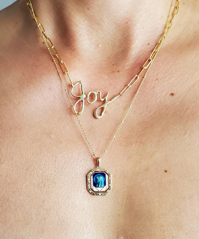 Petite Mary of the Love Blue Necklace *