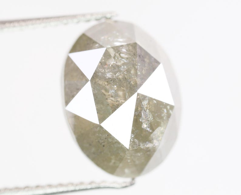 RESERVED JAAN* Custom - Guardian Oval Grey Rustic Diamond Ring