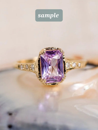 Royal Pink Shield Sapphire Ring - PRE ORDER