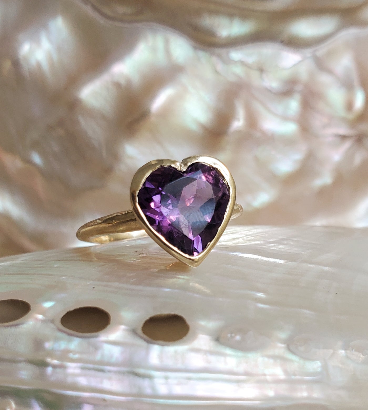 Amethyst Love Heart Ring - Limited Edition