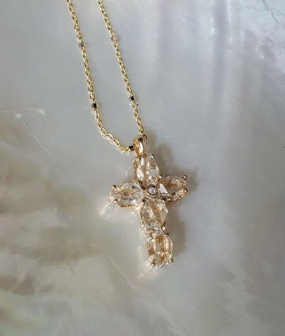 Guardian Herkimer Diamond Cross Necklace (limited edition)