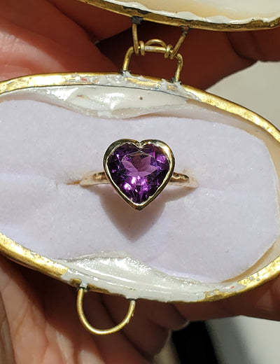 Amethyst Love Heart Ring - Limited Edition