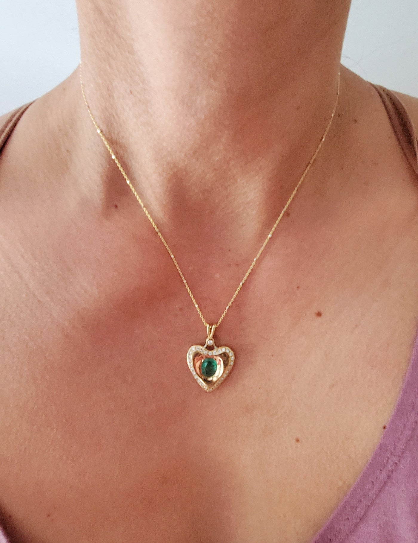 Guardian Emerald Heart Necklace