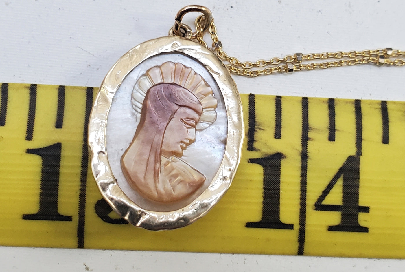 Blessed Mary Mother of Pearl Necklace
