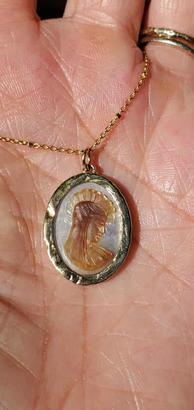 Blessed Mary Mother of Pearl Necklace