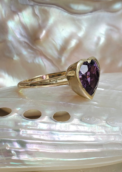Amethyst Love Heart Ring - Limited Edition