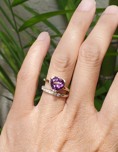 Amethyst Love Heart Ring - Limited Edition