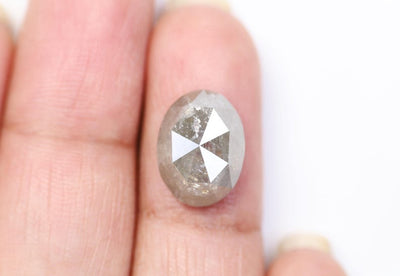 RESERVED JAAN* Custom - Guardian Oval Grey Rustic Diamond Ring