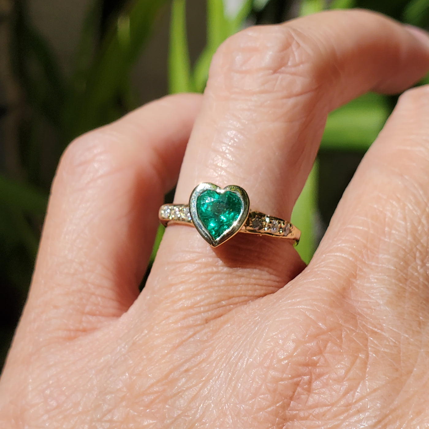Petite Emerald Love Heart Ring I