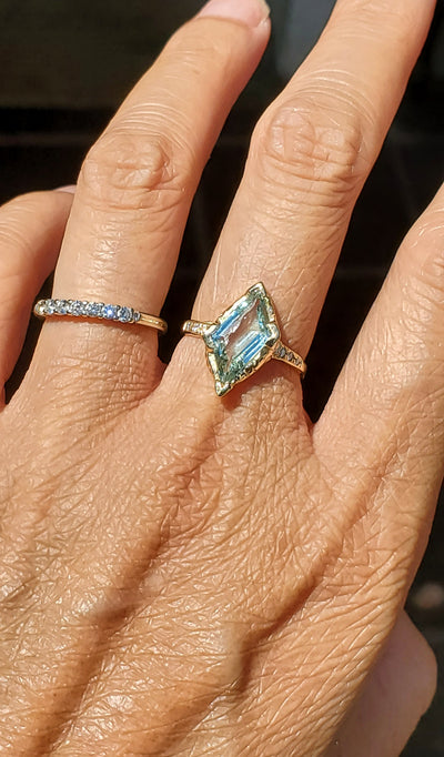 Guardian Shield Aquamarine Ring