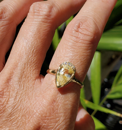 Enchanted Pear Yellow Sapphire Ring