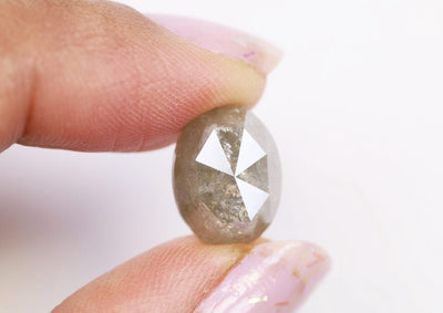 RESERVED JAAN* Custom - Guardian Oval Grey Rustic Diamond Ring