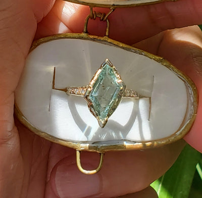 Guardian Shield Aquamarine Ring
