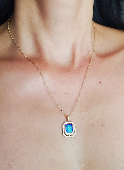 Petite Mary of the Love Blue Necklace *