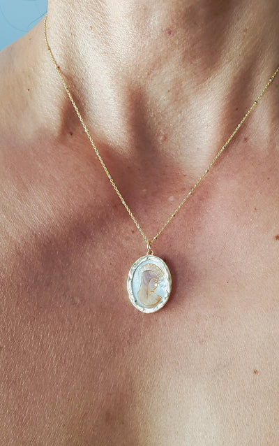 Blessed Mary Mother of Pearl Necklace
