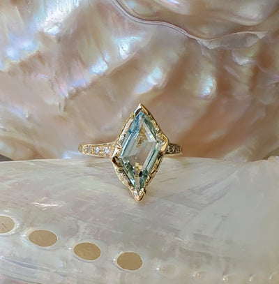 Guardian Shield Aquamarine Ring