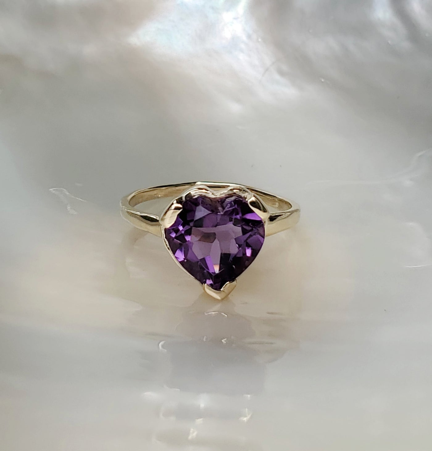 Amethyst Love Heart Ring - Limited Edition